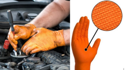 kLine Nitril Handschuh Diamond GRIP puderfrei 50 Stk/Pkg Orange