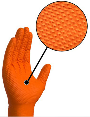kLine Nitril Handschuh GRIP puderfrei 50 Stk/Pkg Gr. XL Orange